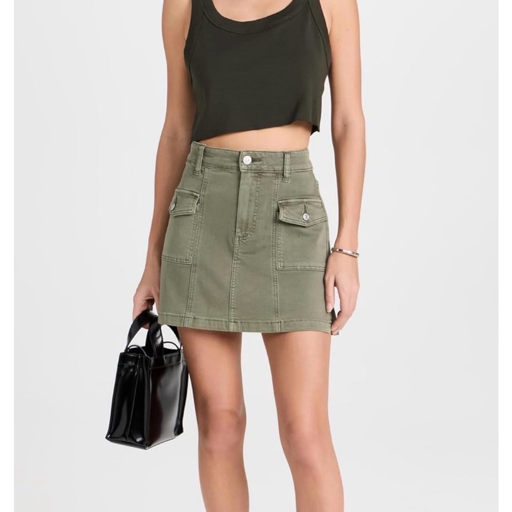 Paige Denim Jessie Skirt - Olive Utility Mini Skirt - Women - Original Packaging